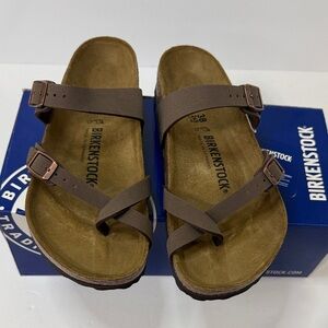 Birkenstock Dark Brown Cross-Strap Sandals